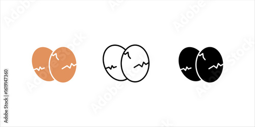 Egg icon set . vector illustration, pictogram isolated on white background. color editable
