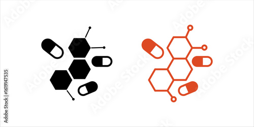 hormone therapy icon set . vector illustration, pictogram isolated on white background. color editable

