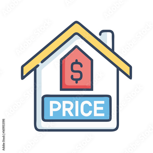 House price illustration depicting real estate valuation and property investment strategies