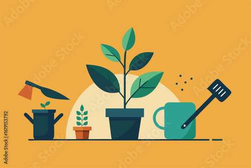 houseplant care tips illustrated with watering ico.eps