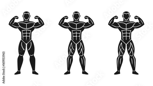 Collection of different styles of hand weights and dumbbells icons set for fitness and exercise