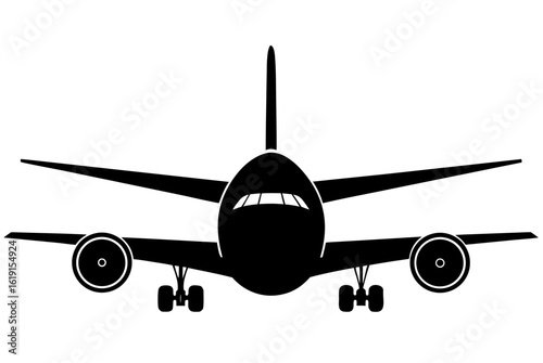 White background commercial passenger jet airplane isolated for aviation, travel, and transport