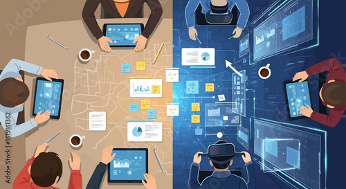 The evolution of teamwork from office meetings to immersive virtual reality spaces