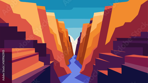 Chapters Canyon A deep canyon carved between mountains of towering books where the ridges are formed by oversized hardcovers. The canyon floor is strewn with loose pages and