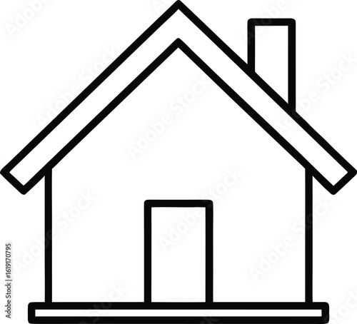 house icon outline vector illustration on transparent background