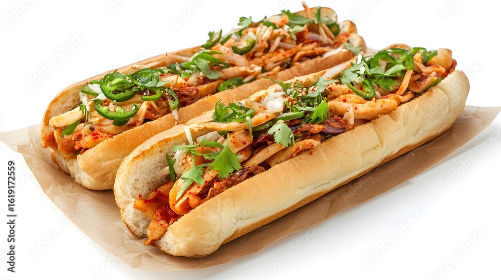 Delicious Korean Street Toast Sandwiches with Spicy Toppings and Fresh Cilantro
Delicious Korean Street Toast Sandwiches with Spicy Toppings and Fresh Cilantro