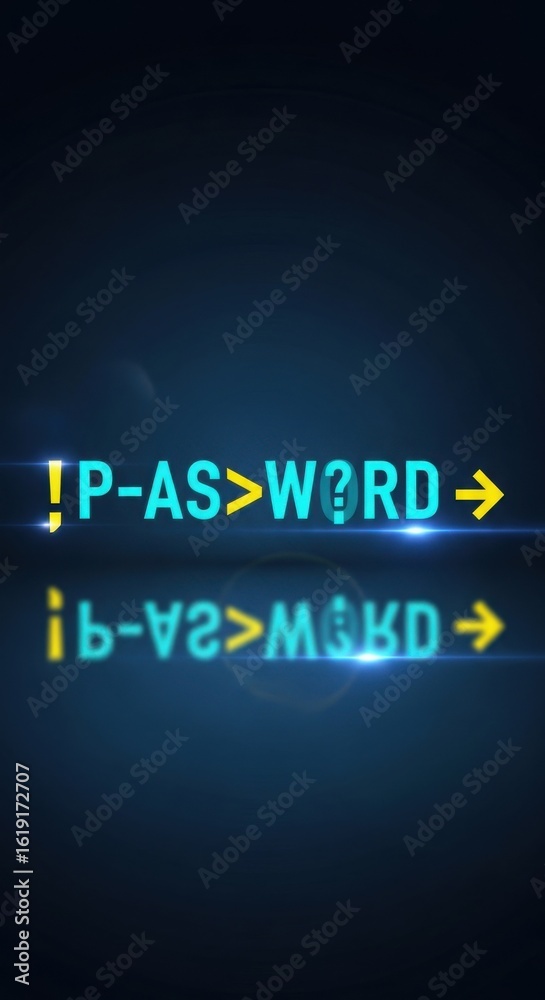 Fototapeta premium Complex password creation concept for internet security and data safety