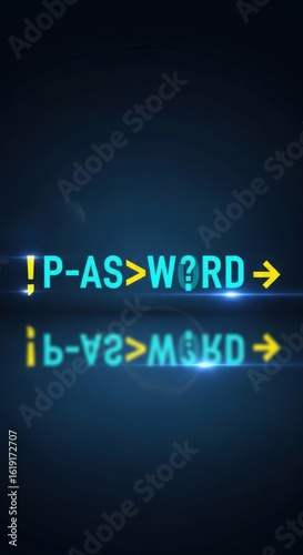 Complex password creation concept for internet security and data safety