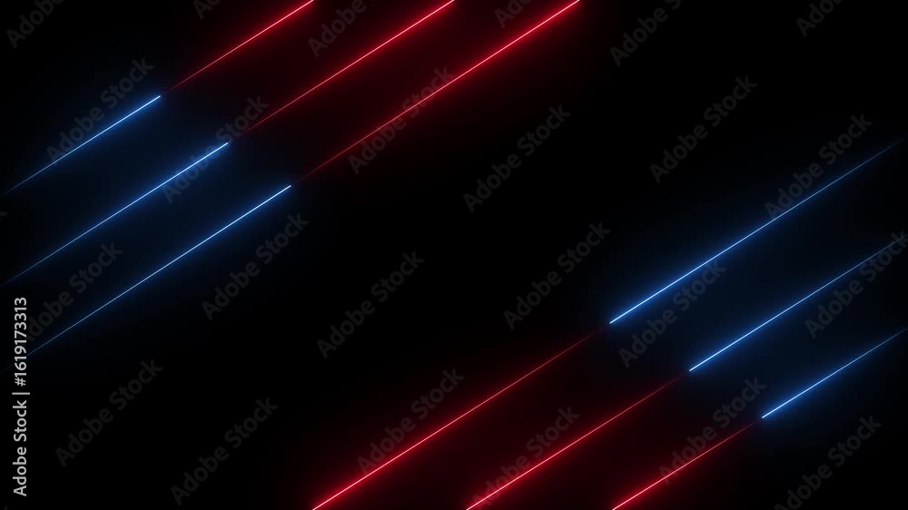Abstract red lights animated on a dark background. abstraction neon Lines moving up screen with black background.Abstract colorful neon line moving background animation. Abstract red neon lights.4k