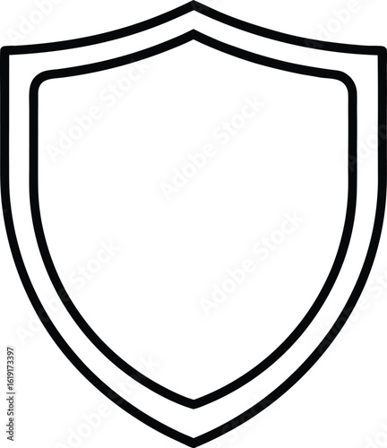 shield icon outline vector illustration on transparent background