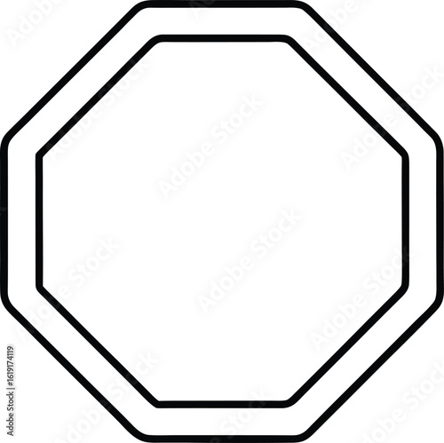 stop sign icon outline vector illustration on transparent background