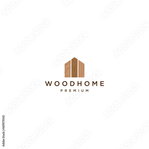 Wood home logo icon design template flat vector