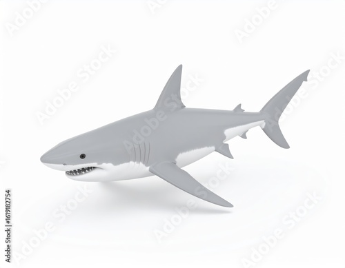 Wallpaper Mural Isolated conceptual white shark representing ocean life and marine predators Torontodigital.ca