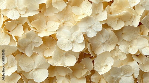 Wallpaper Mural Delicate Cream Hydrangea Petals: A Close-Up Floral Study Torontodigital.ca