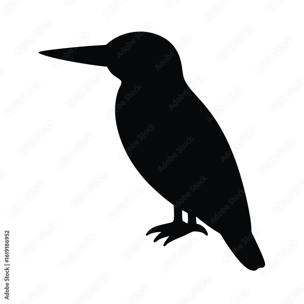Fototapeta premium kingfisher-silhouette-on-white-background