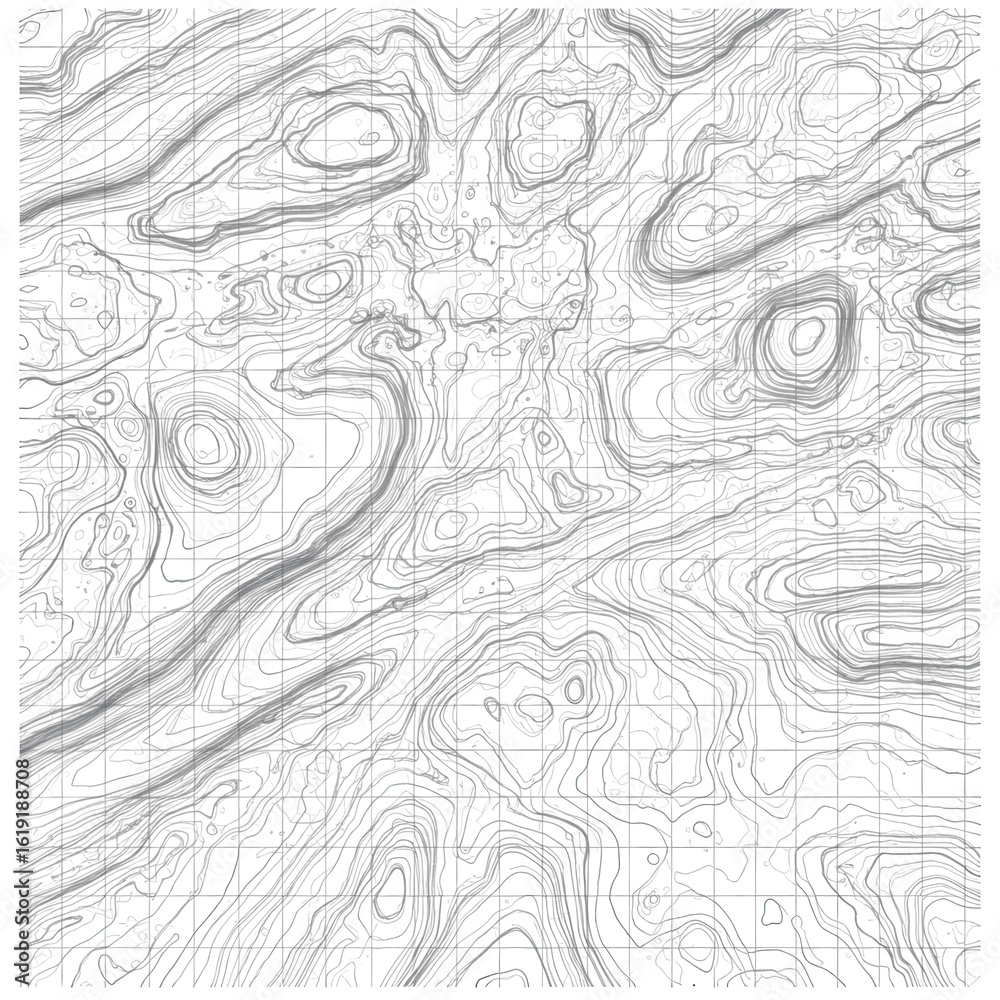 Obraz premium Intricate abstract topographic contour lines and grid pattern isolated on transparent background