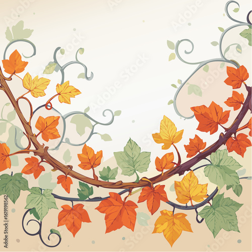 a surreal vine loop icon; continuous looping vine with dreamlike curvature, floating tendrils