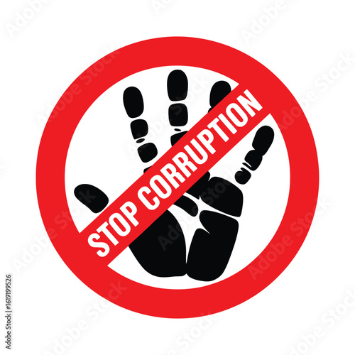 Anti-Corruption Symbol Design with Stop Hand Sign