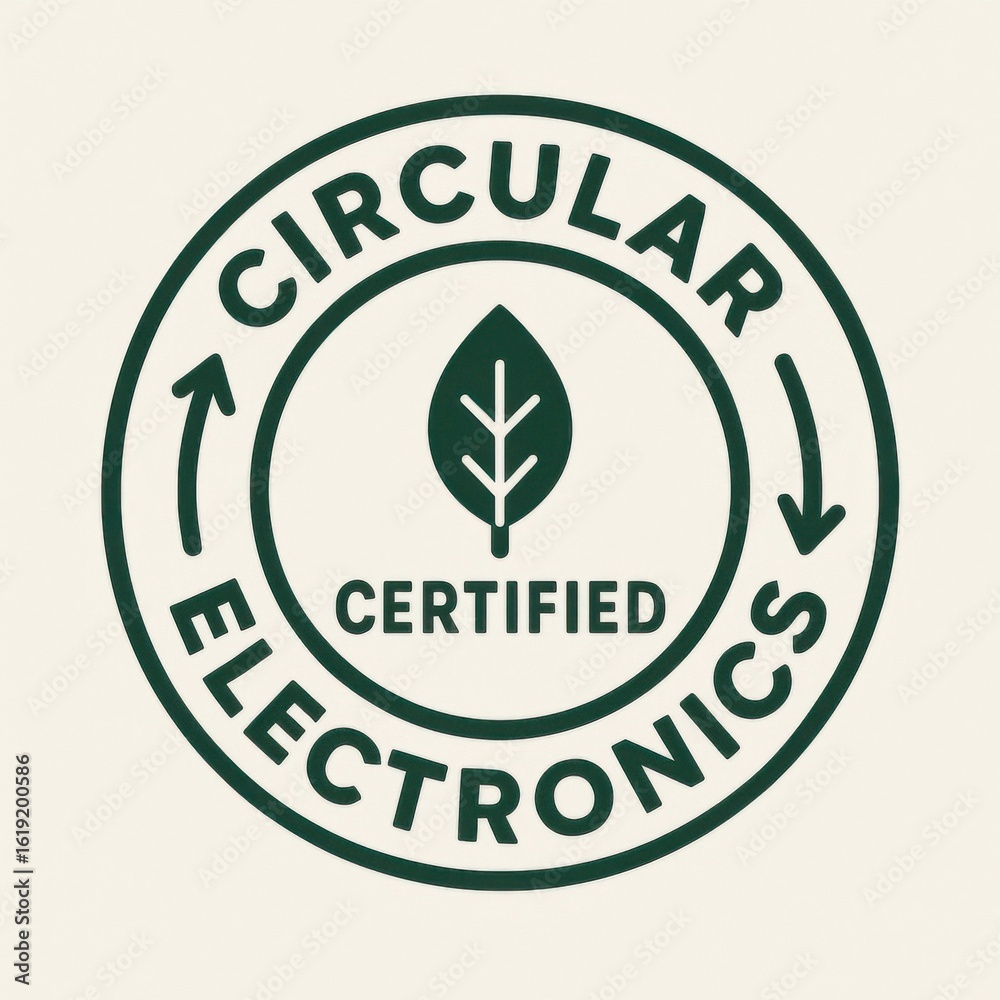Obraz premium Circular Electronics Certification Badge