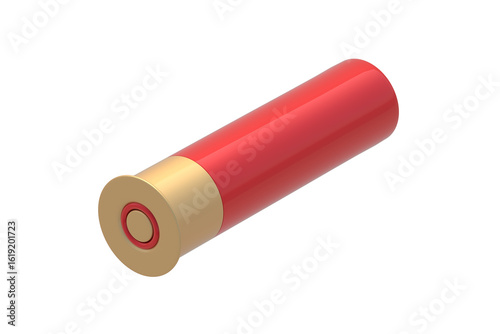 Photography One cartridge for shotgun isolated on white background