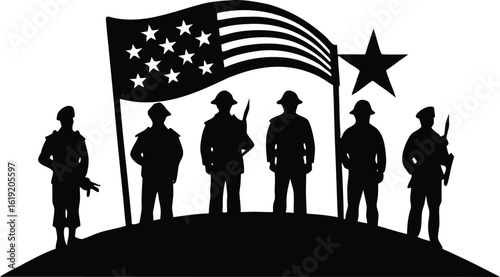 Honoring fallen heroes vector silhouette design for memorials and veterans day celebration