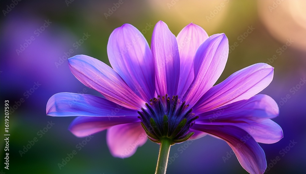Fototapeta premium a purple flower with a stunning gradient of petals against a blurred background