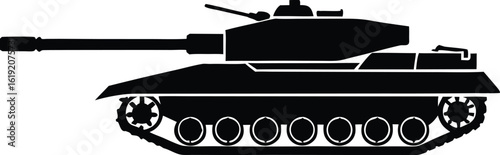 Military Tank Silhouette Vector Illustration Isolated Clipart Design