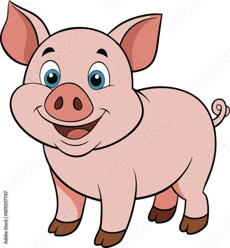 a pig cartoon on white background
