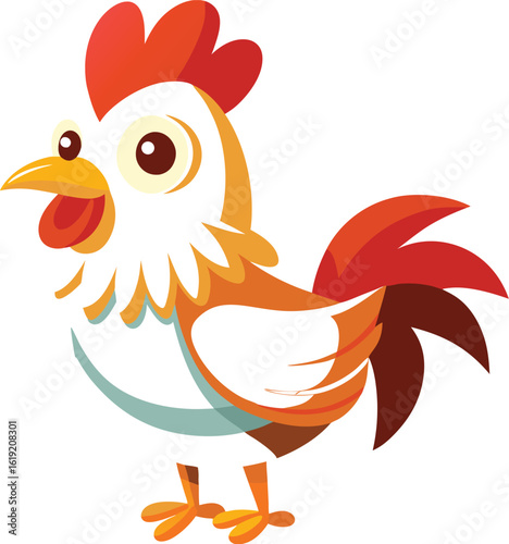 a chicken on white background