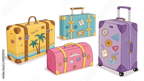 travel suitcase with luggage