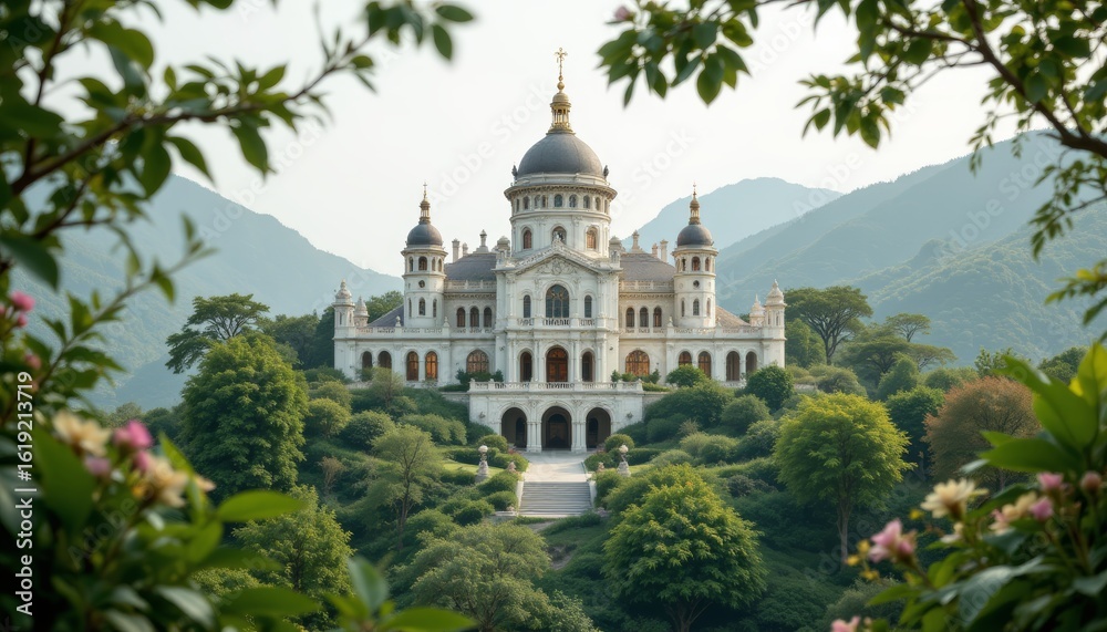 Fototapeta premium Ornate Building on Hillside
