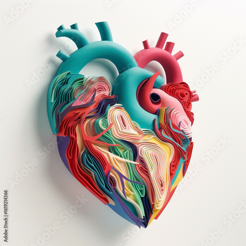 Heart. Generative Ai Illustration. High quality photo