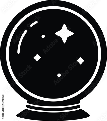 crystal ball vector icon.
