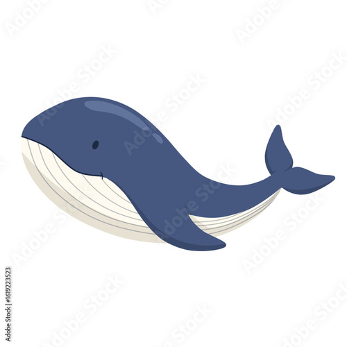 Cute Cartoon Blue Whale