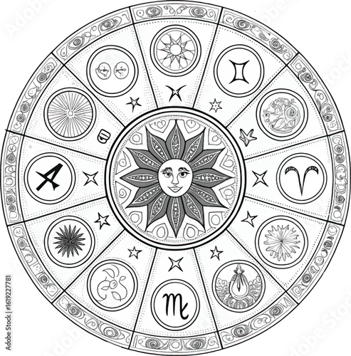 Minimalist Zodiac Line Art.