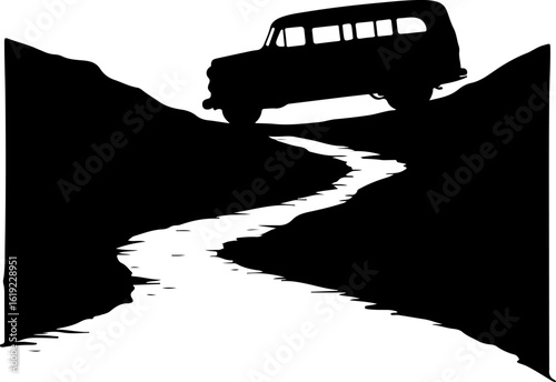 vector illustration of a bus, bus, car, transport, transportation, travel, vehicle, road, vector, coach, van, isolated, illustration, tour, vintage, city, auto, public, red, old, cartoon, retro, passe