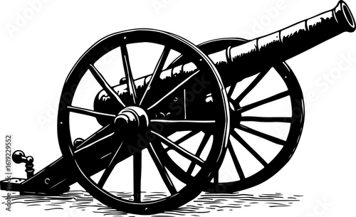 old cannon vector illustration, old, car, vintage, wheel, isolated, tractor, transport, retro, vector, auto, steam, vehicle, transportation, illustration, engine, antique, machine, automobile, white, 