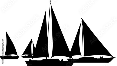 sailing ship silhouette, boat, sail, sailboat, sailing, yacht, sea, water, ship, ocean, travel, sport, nautical, vessel, wind, vector, sky, silhouette, vacation, cruise, race, summer, sails, mast, ill