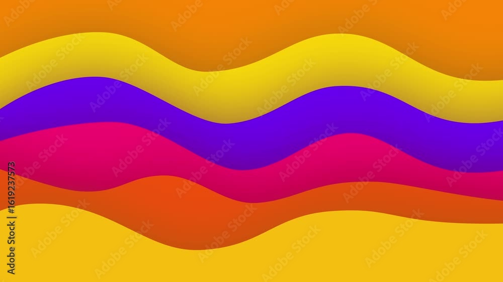 A vibrant animated background with a series of colorful waves flowing smoothly across the screen A vibrant animated background with a series of colorful waves flowing smoothly across the screen