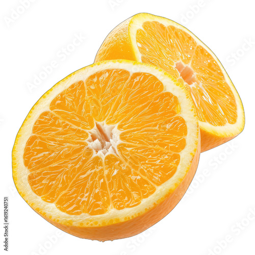 Two orange slices, close-up