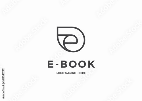 Creative combined letter D E paper logo design template