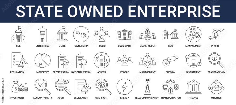 Foto State Owned Enterprise Icon Set