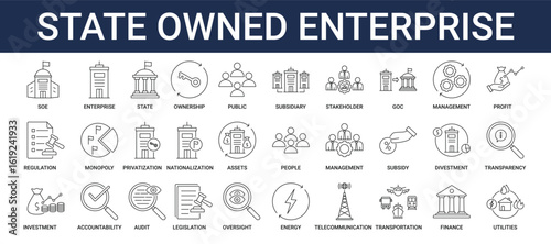 State Owned Enterprise Icon Set