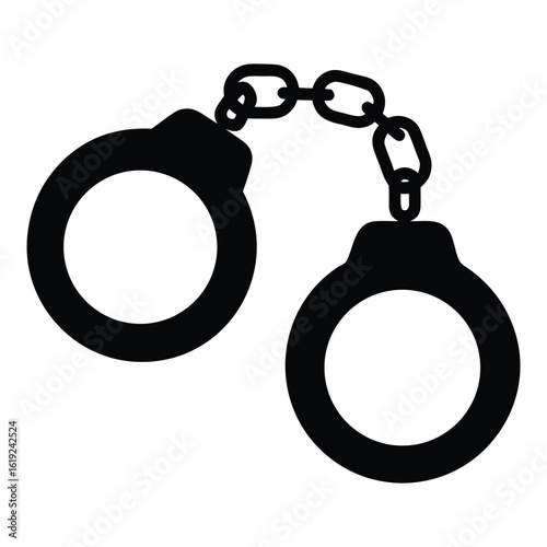 Handcuffs vector graphic illustration for law enforcement security and crime prevention design needs 90