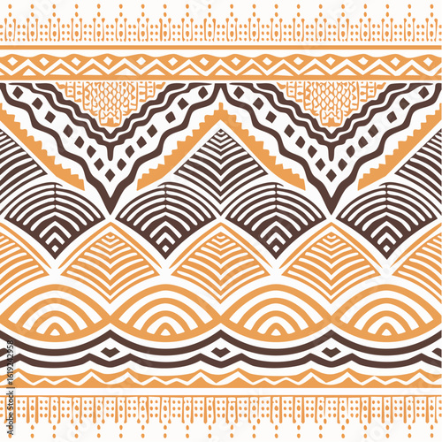 tribal echo wave pattern in black and laser amber, svg vector tile