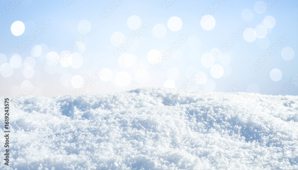 Naklejka premium Winter Wonderland: A pristine, snow-covered landscape glistens in the soft, ethereal glow of a bright, frosty day, creating a magical scene.