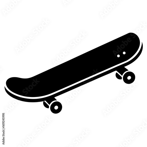 Skateboard vector silhouette illustration isolated on white background