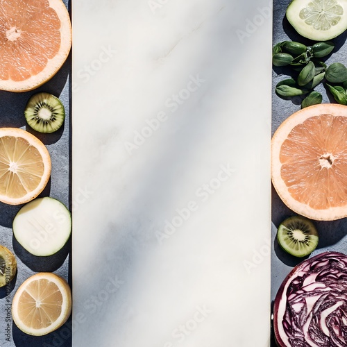 Freshness Border Fruits and Vegetables for Healthy Design