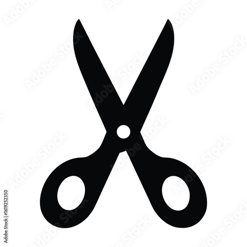 Scissors vector icon cutting tool silhouette design for craft diy and office supply projects use, 90