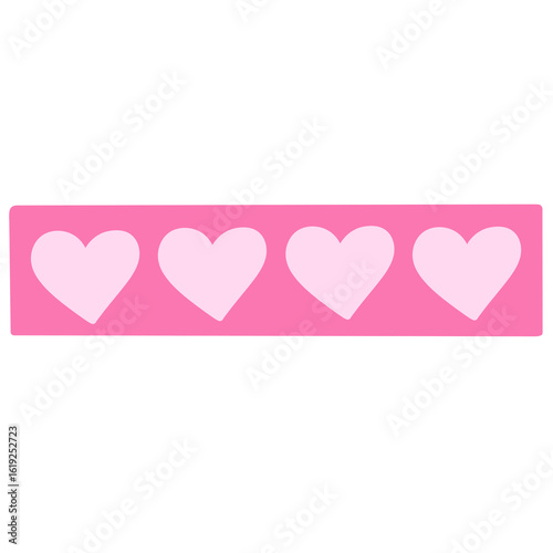 Row of Pink Hearts Clipart for Cute Decoration and Valentine Design